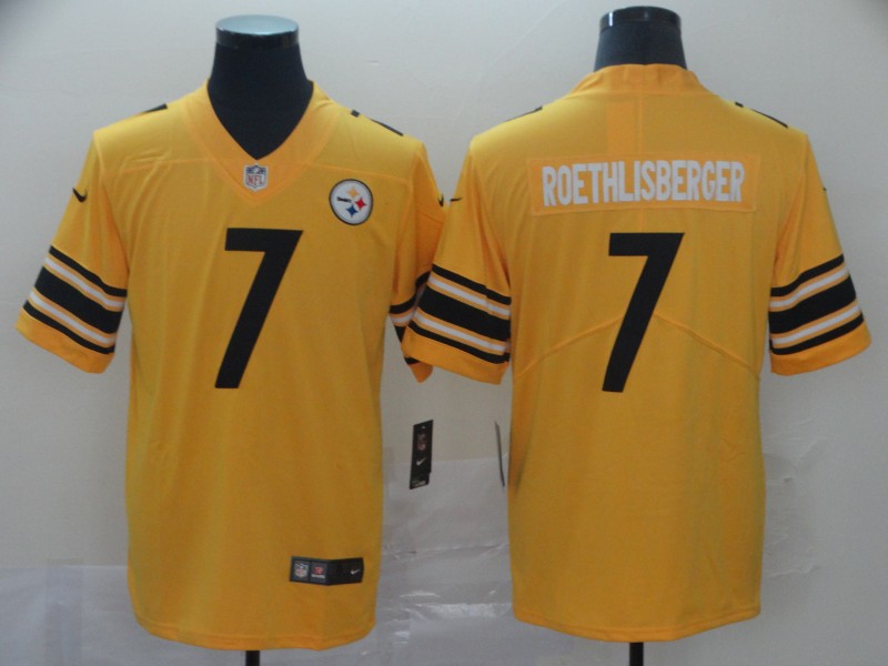 Men Pittsburgh Steelers #7 Roethlisberger yellow Nike Limited NFL Jerseys->pittsburgh steelers->NFL Jersey